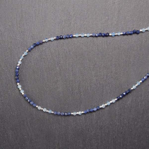 Saphirkette mit Aquamarin und Silber